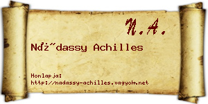 Nádassy Achilles névjegykártya